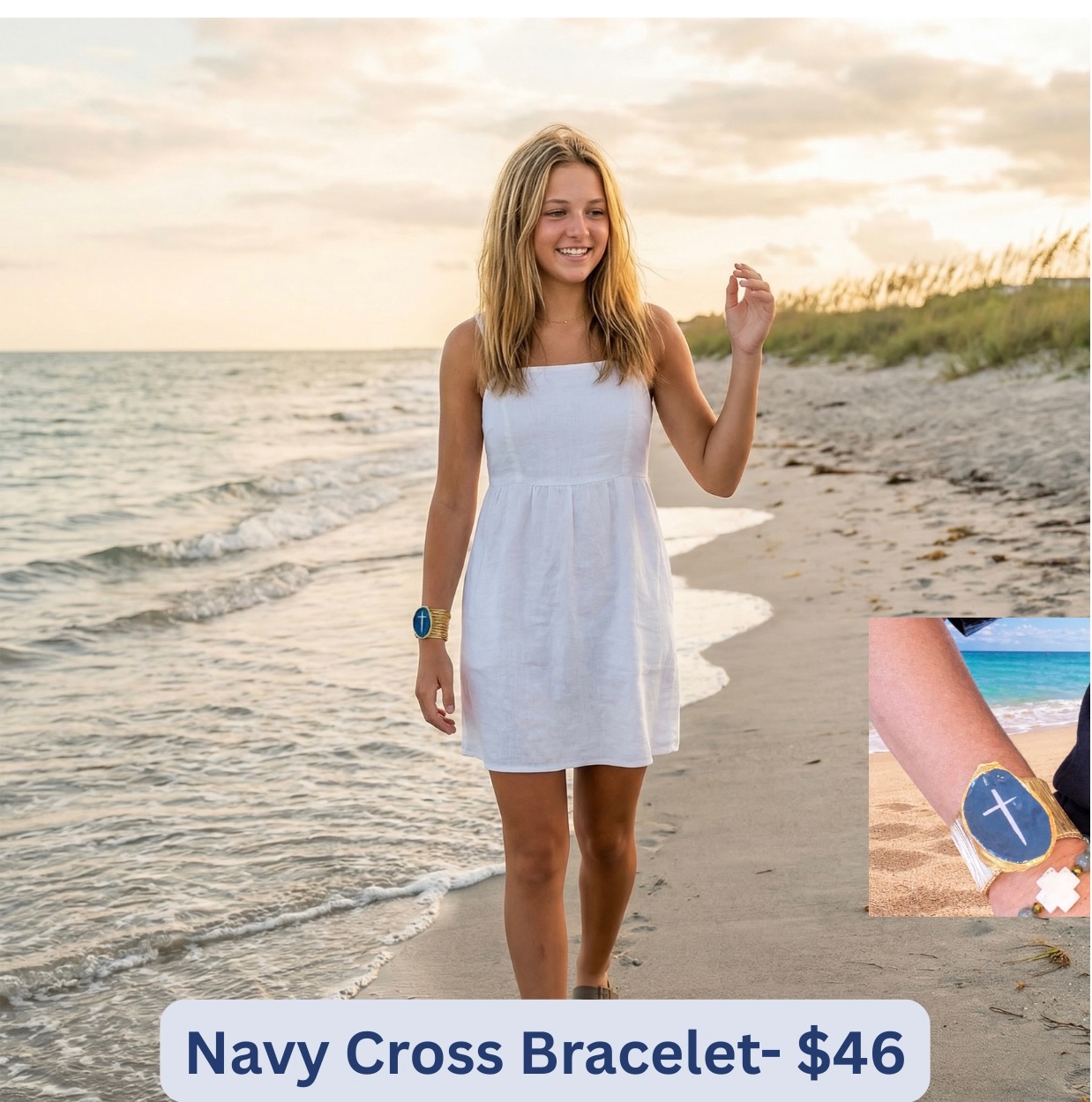 Navy Cross Bracelet